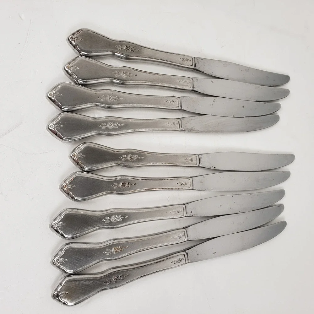 Oneida Profile Stainless Morning Blossom 47pc Floral Flatware Set With Serving